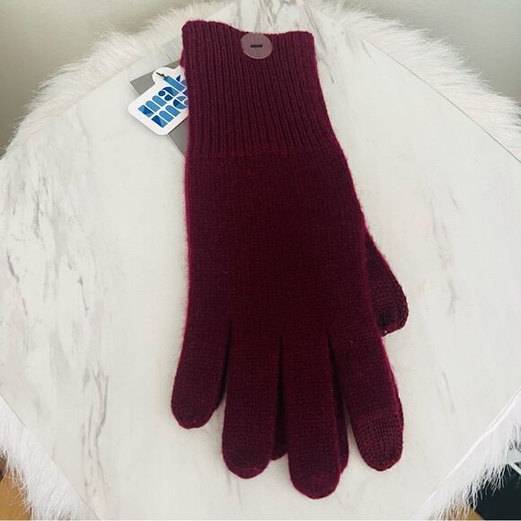 NORDSTROM Cashmere Tech Compatible Gloves, 100% Cashmere, Burgundy Luxury, NWT - Picture 11 of 11